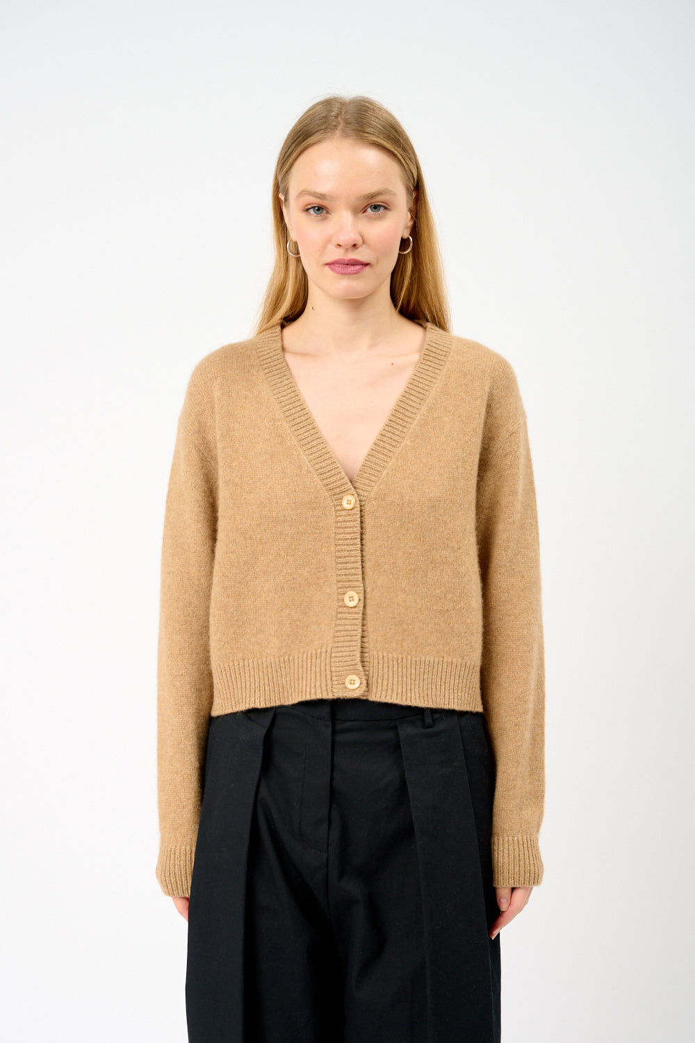 The Elder Statesman Femme Cardigan Boxy Camel