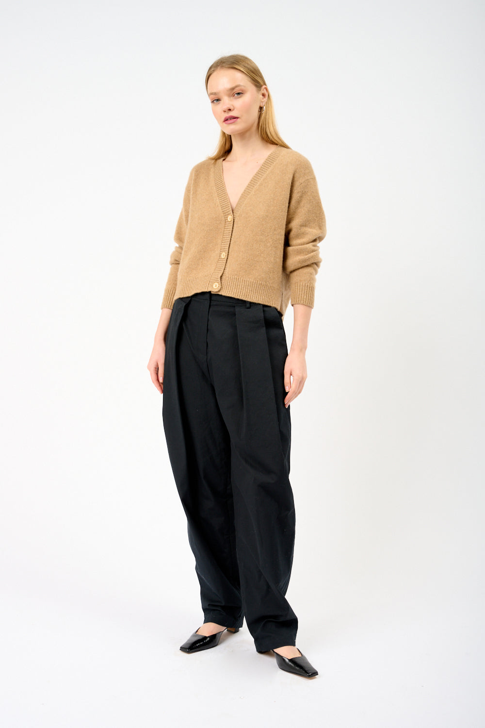 The Elder Statesman Femme Cardigan Boxy Camel