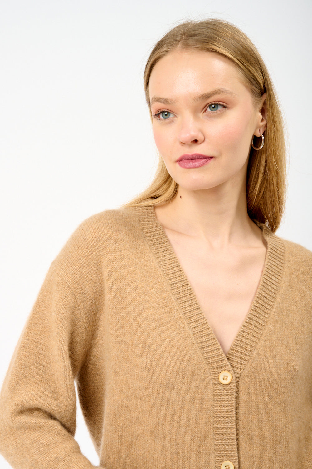 The Elder Statesman Boxy Cardigan Camel för kvinnor