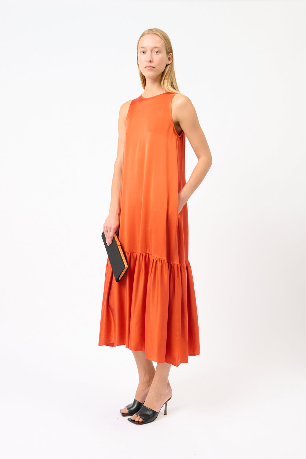 Rhea Silk Charmeuse Midi Dress