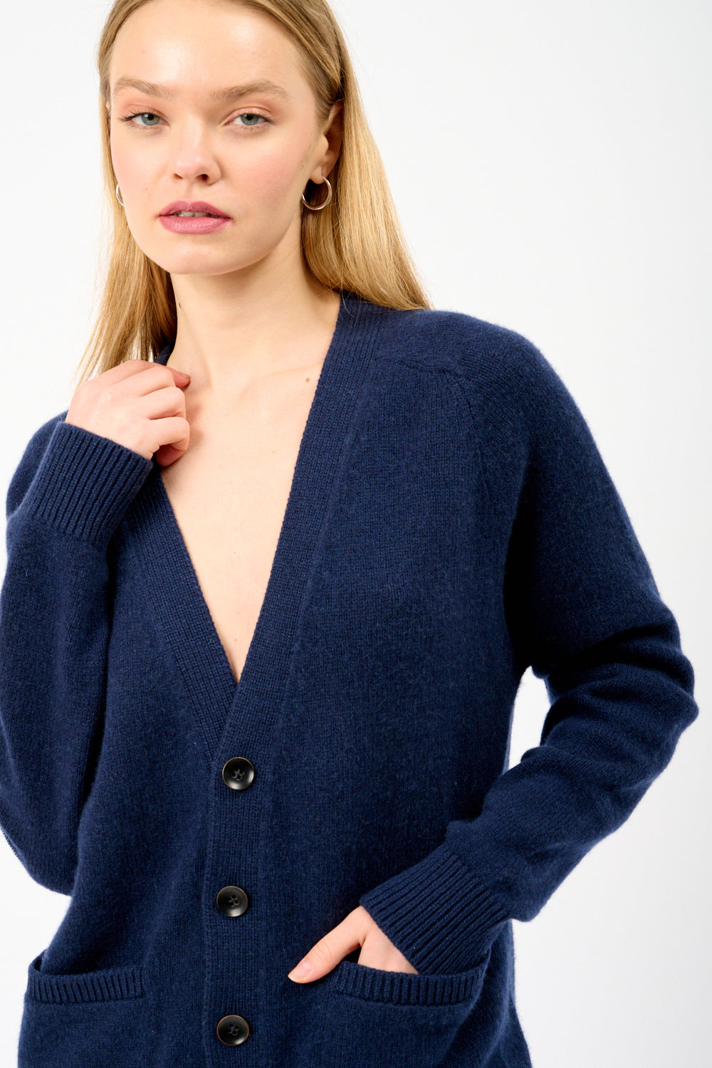 Cardigan lourd marine