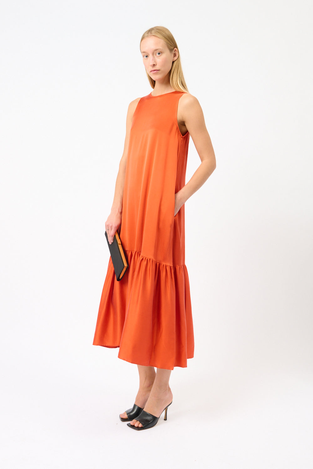 Rhea Silk Charmeuse Midi Dress