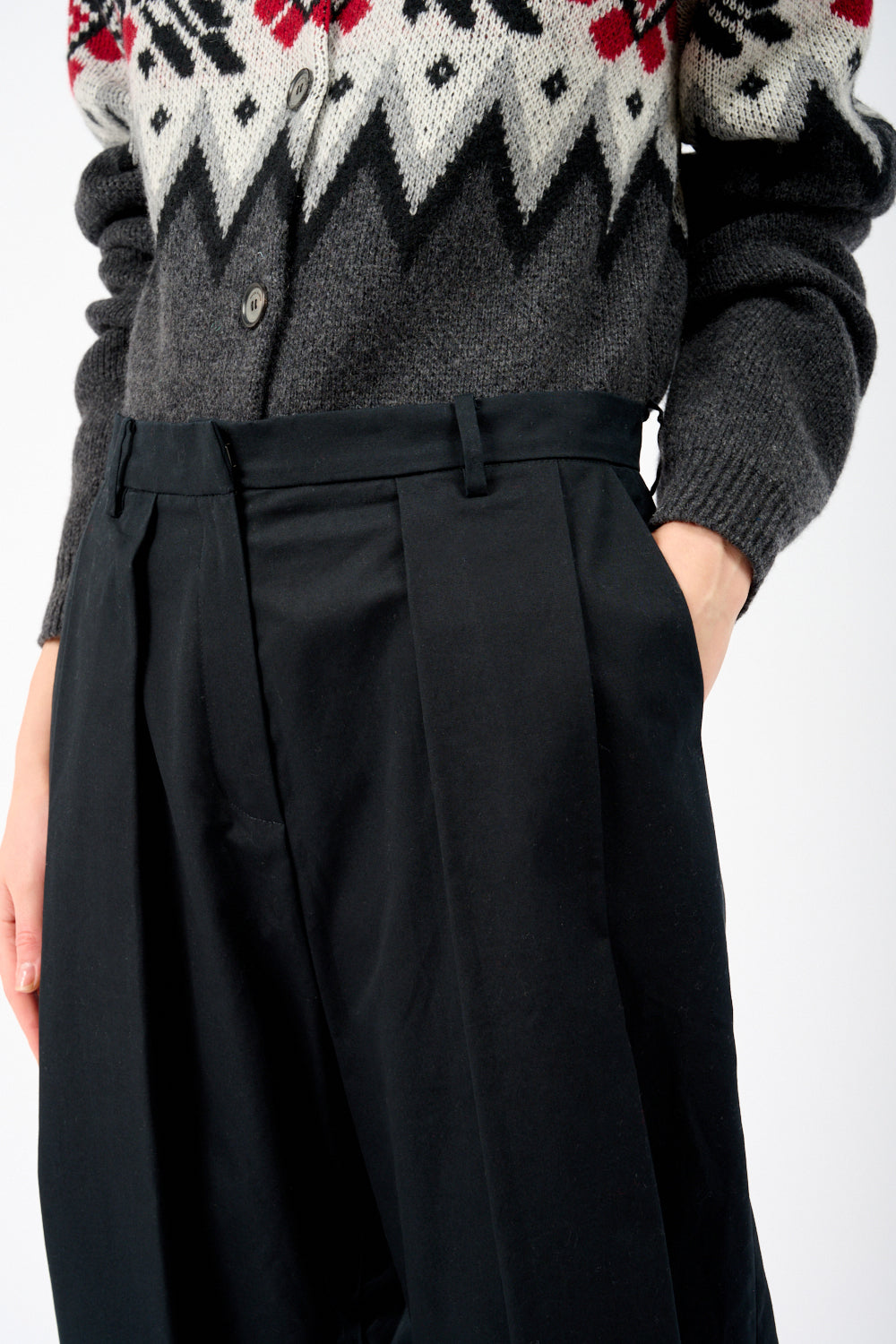 Cropped Fair Isle Jacquard-Knit Cashmere Cardigan