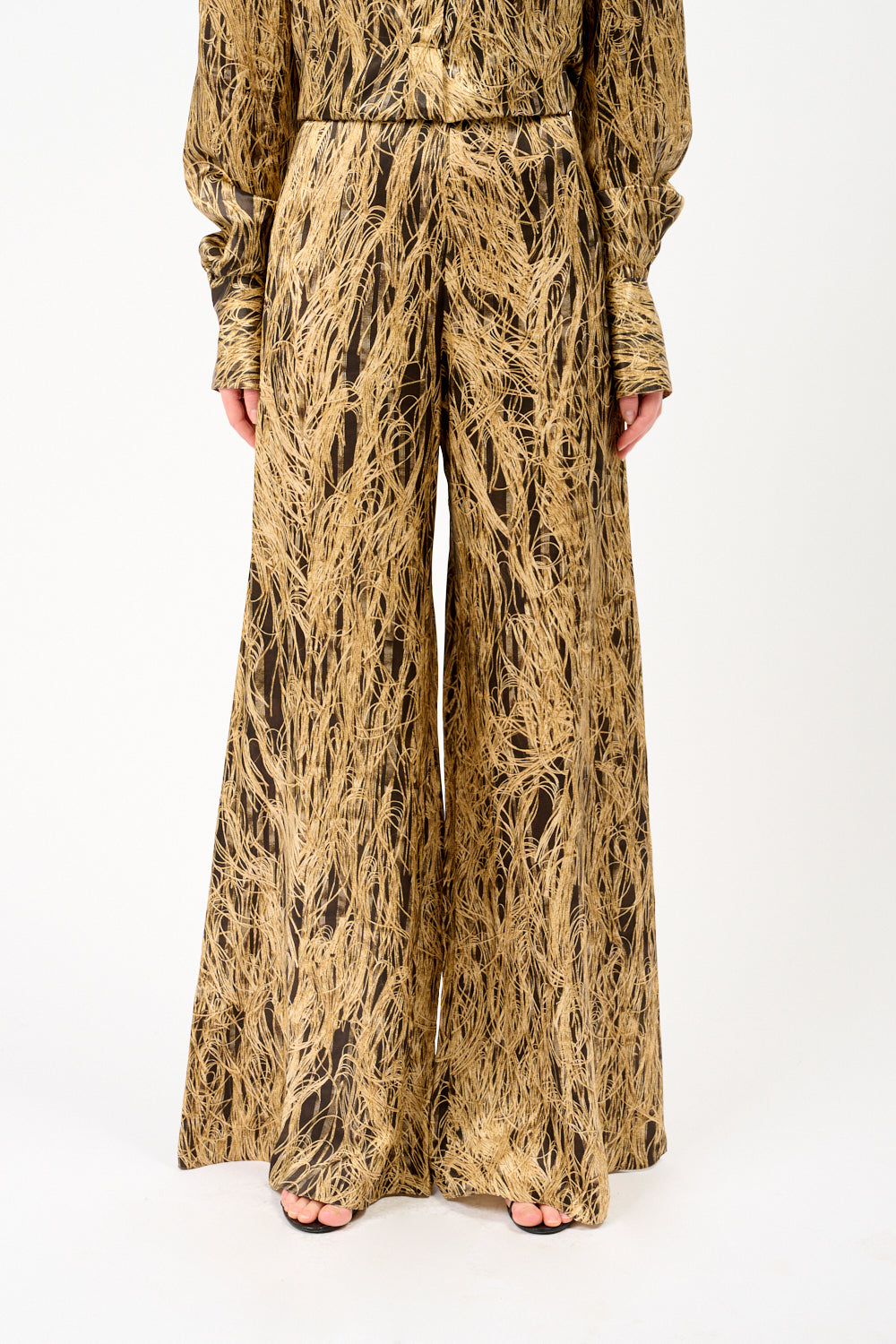 Pantalon large en satin de soie Arneau