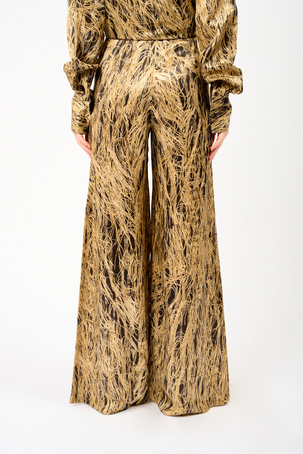 Pantalon large en satin de soie Arneau