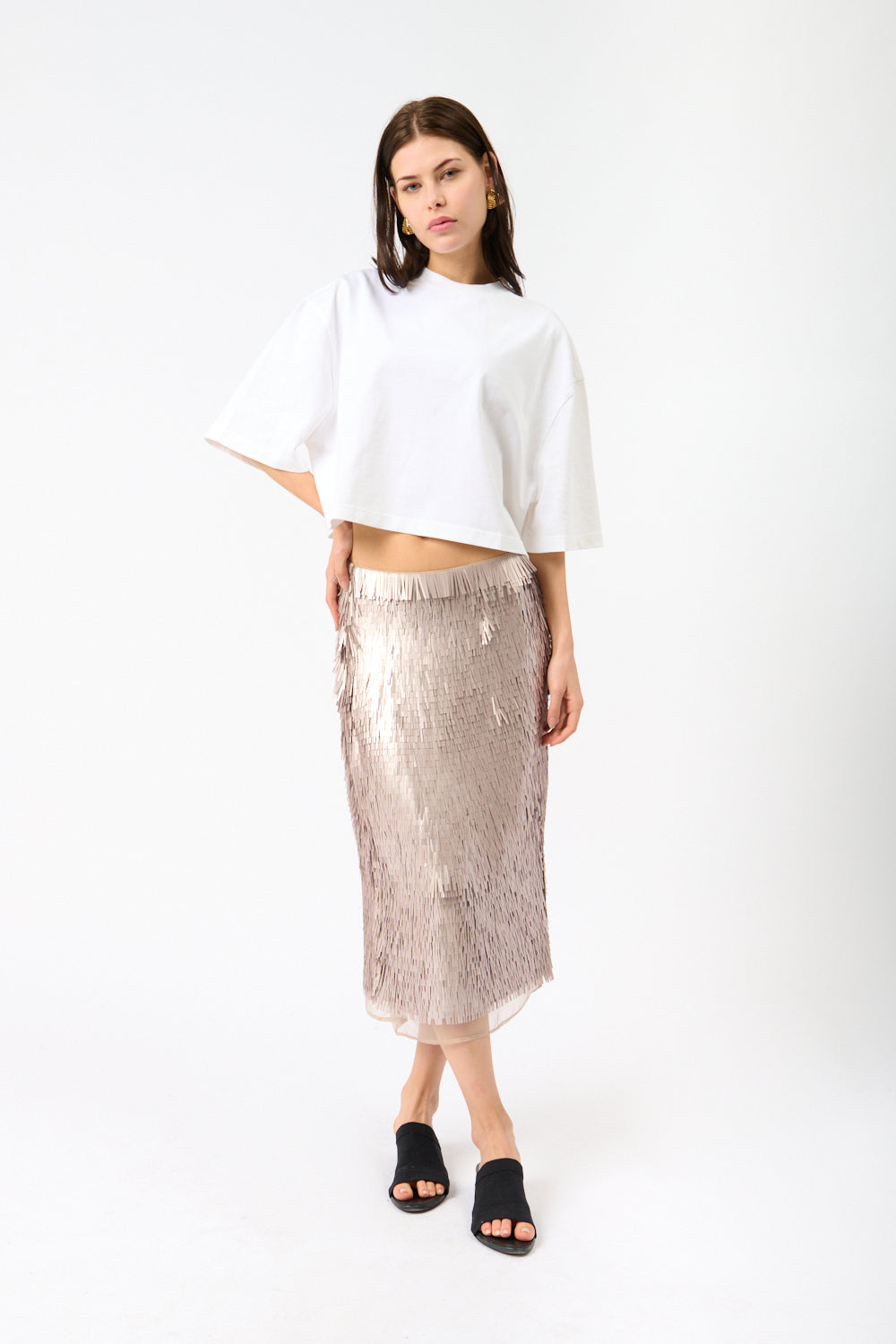 Róhe Embellished Sequin Skirt