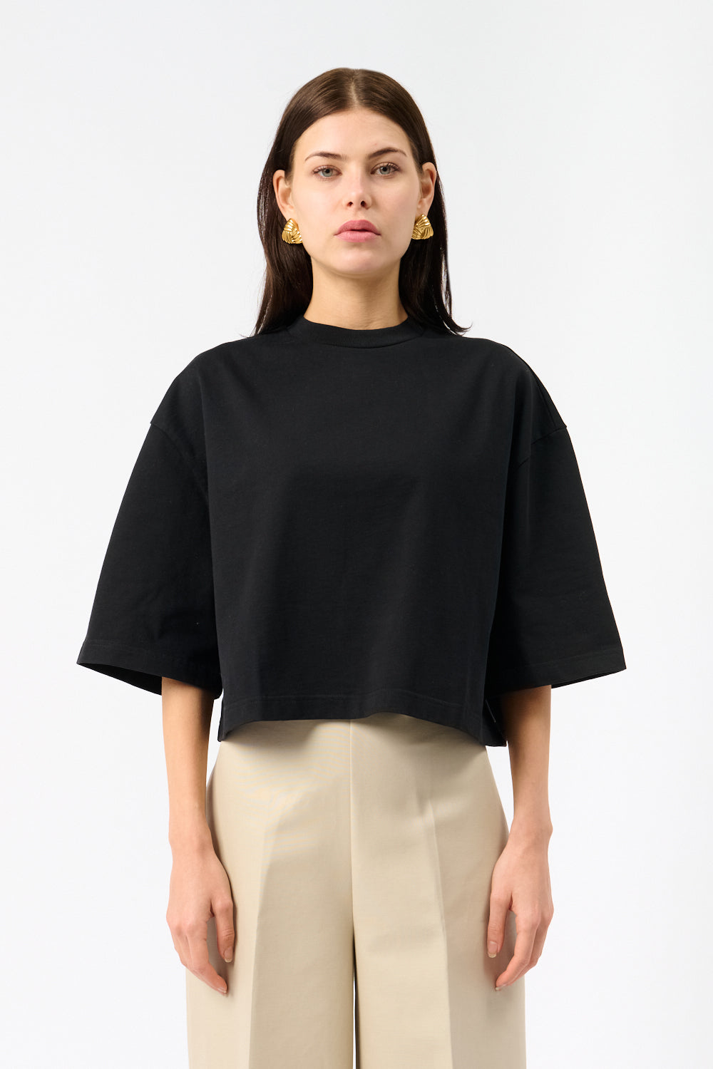 Róhe Wide Cropped T-Shirt - Bessette