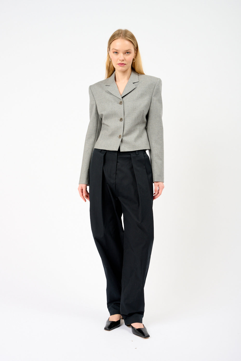 經典鈕扣西裝外套