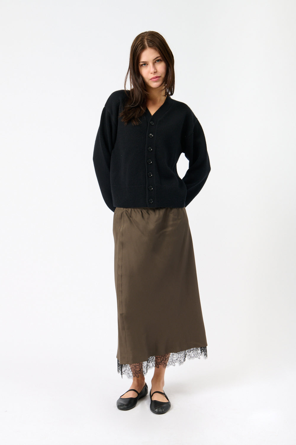 Róhe Lace-trimmed Silk Skirt - Bessette