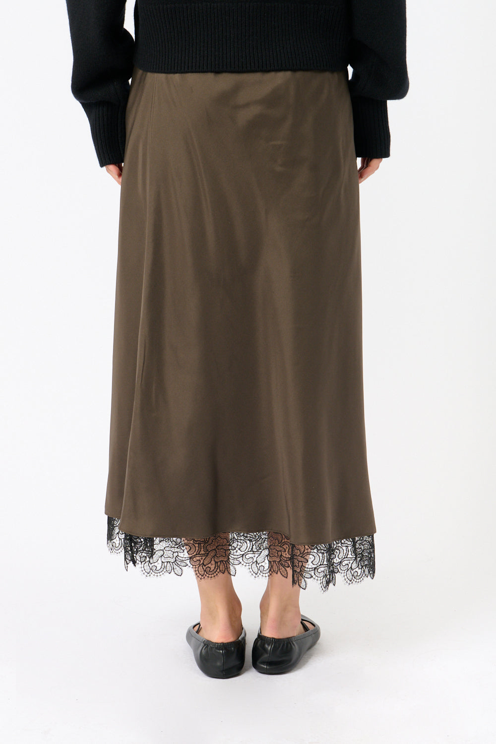 Róhe Lace-trimmed Silk Skirt - Bessette