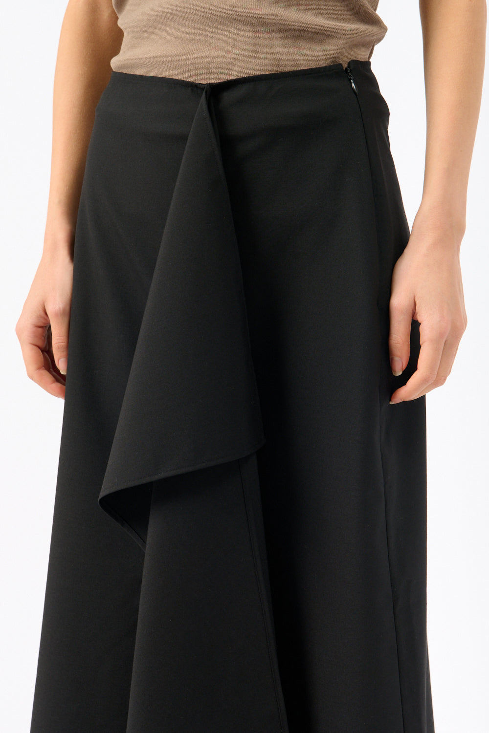 Róhe Folded Wool Skirt - Bessette