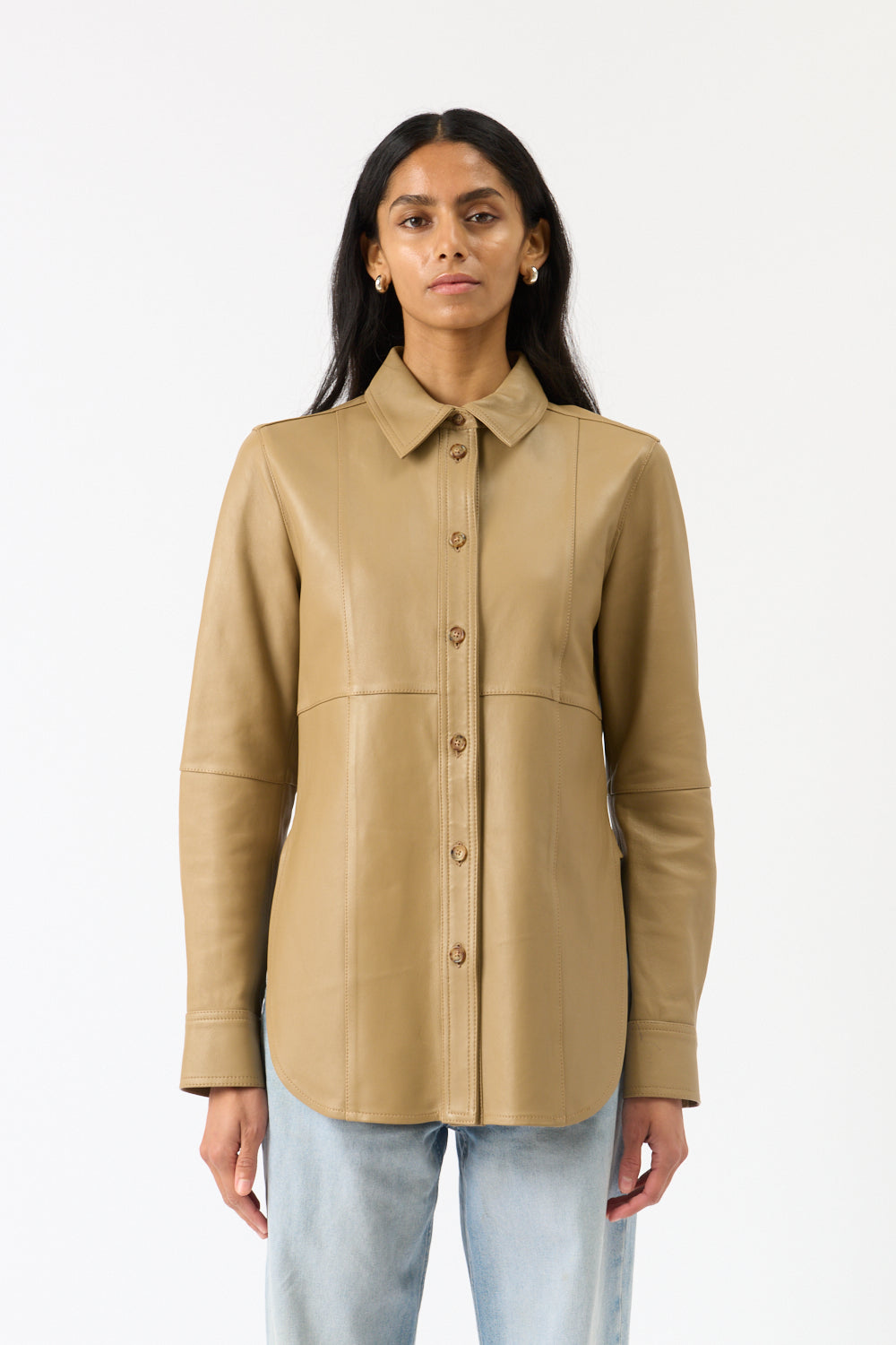 Toteme Slim Leather Shirt
