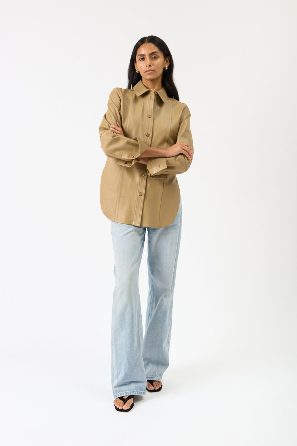 Toteme Slim Leather Shirt