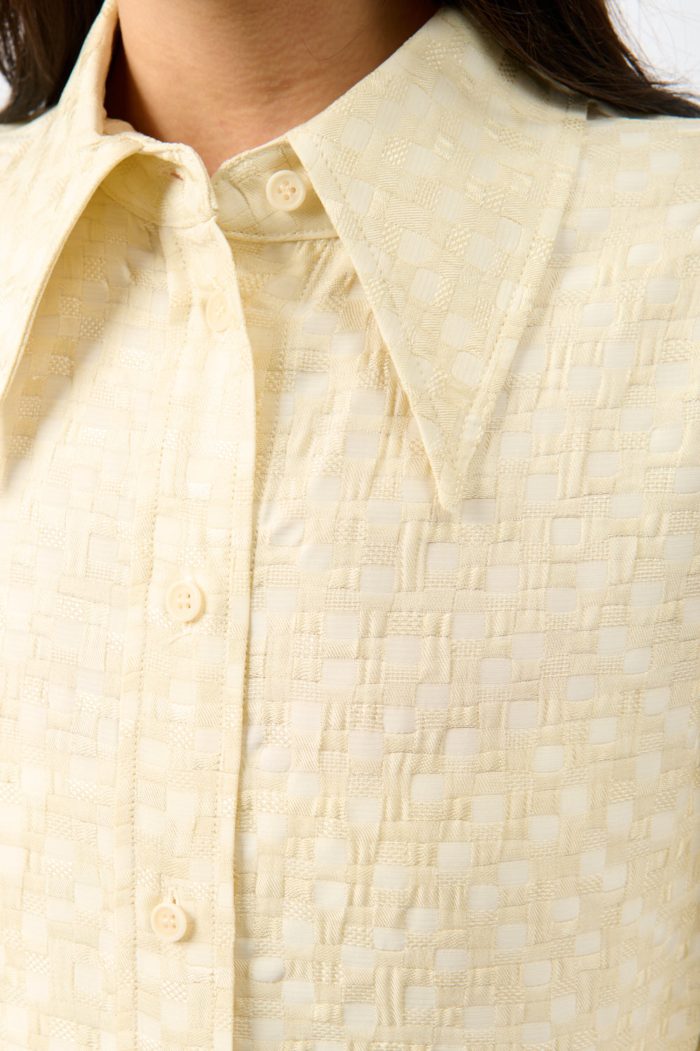 Róhe Patchwork Jacquard Fitted Shirt - Bessette