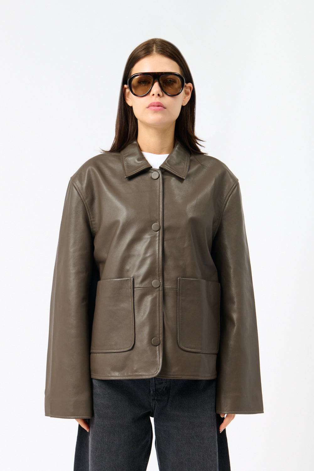 Róhe Patch Pocket Leather Jacket - Bessette