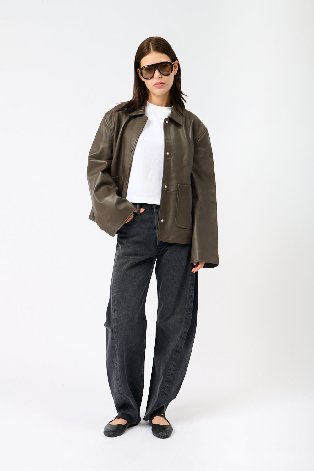 Róhe Patch Pocket Leather Jacket - Bessette
