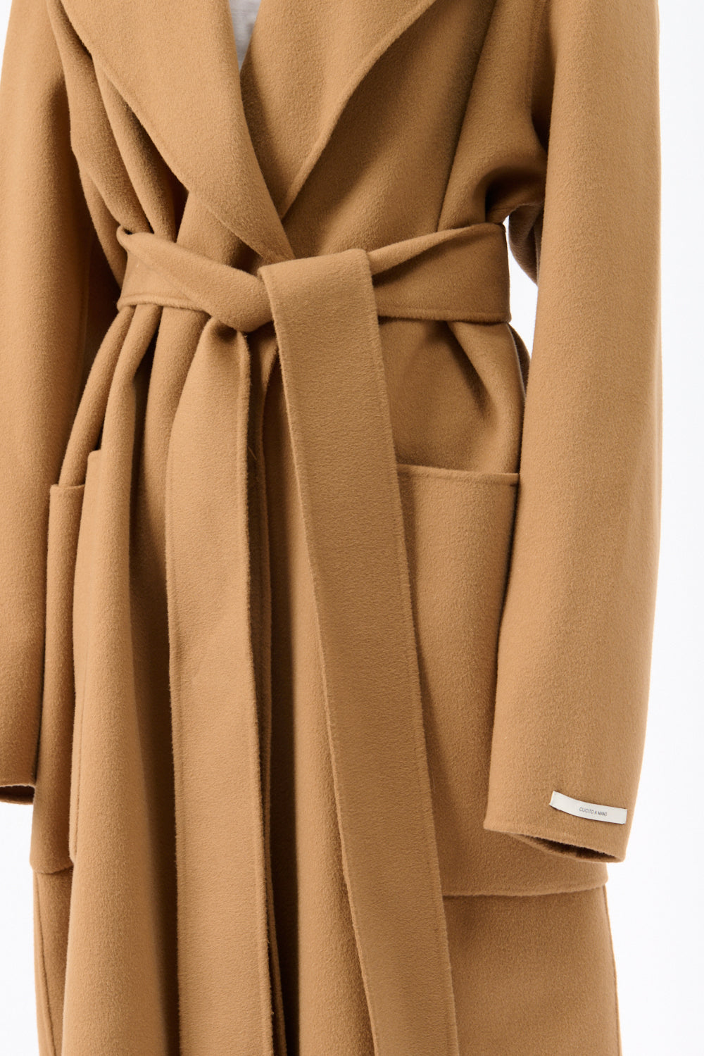 Sportmax Camel Veleno Belted Wool Coat