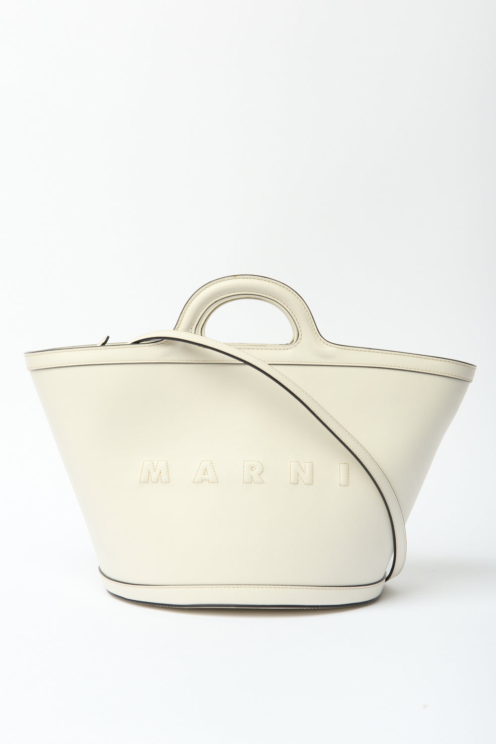 Marni Tropicalia Ivory Small Leather Tote - Bessette