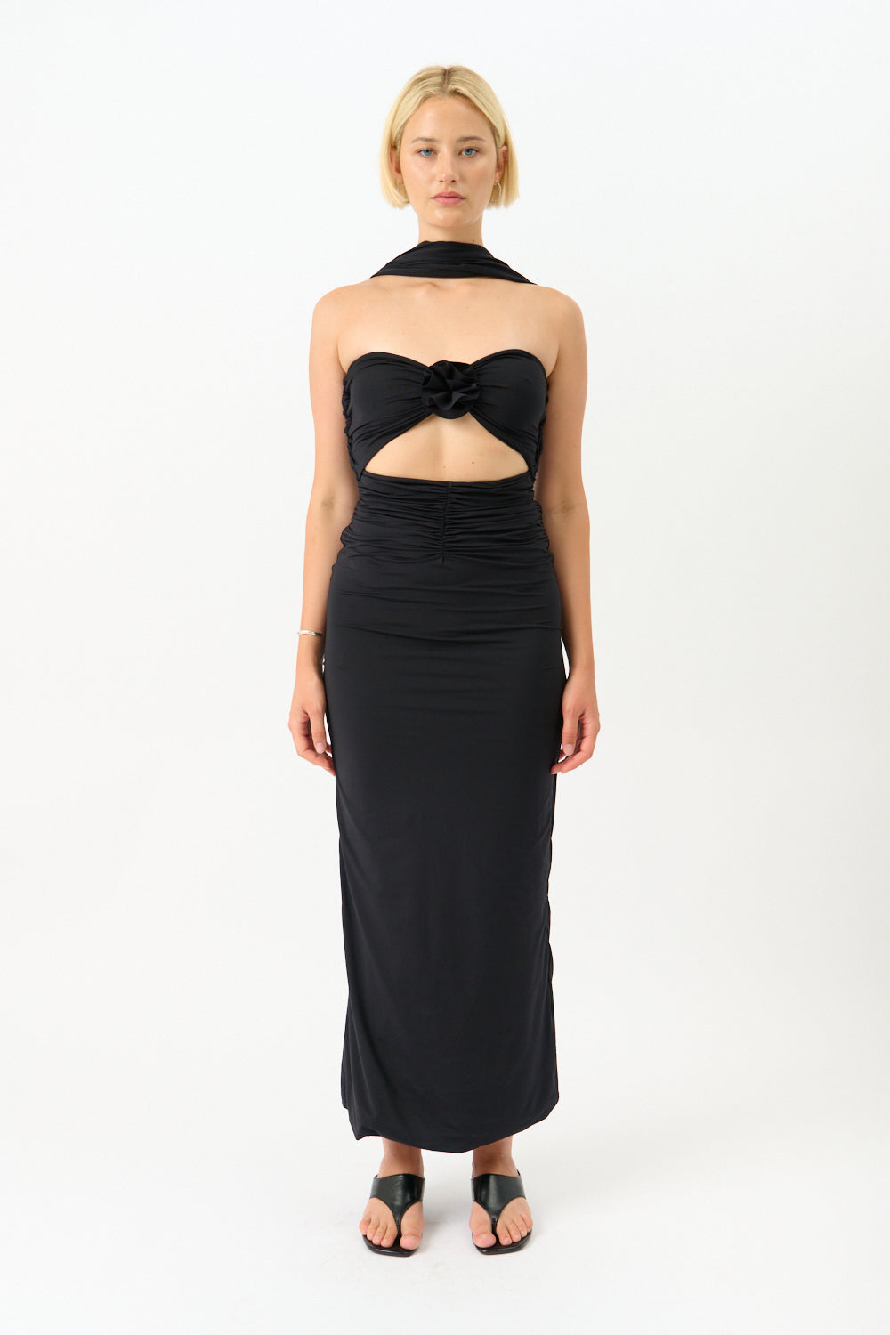 green emerald velvet dress Maygel Coronel Mullet Dress Black