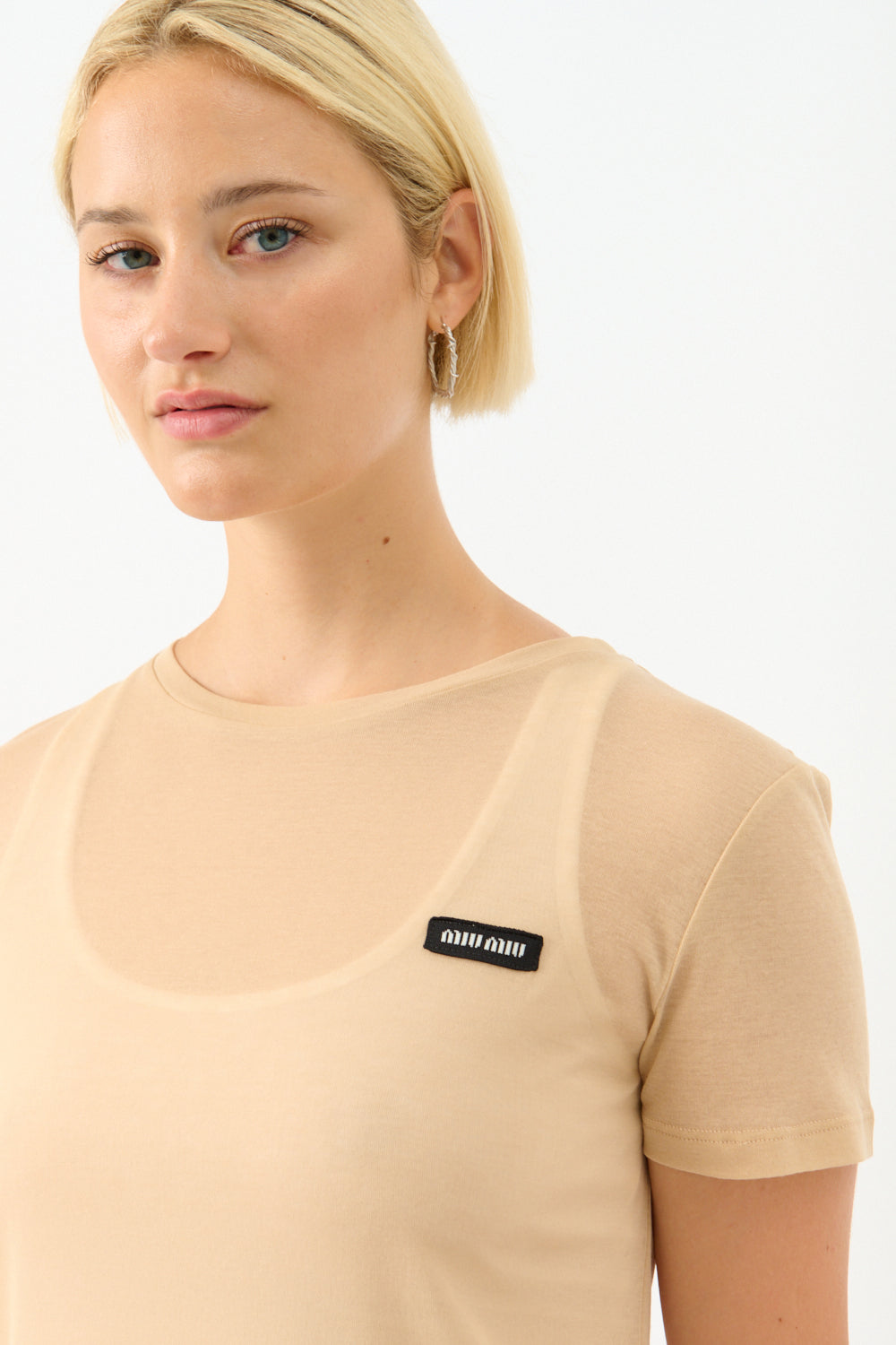 Miu Miu Jersey Logo T-Shirt - Bessette