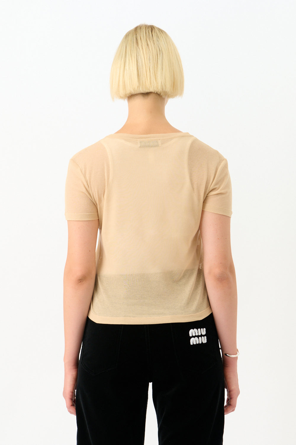 Miu Miu Jersey Logo T-Shirt - Bessette