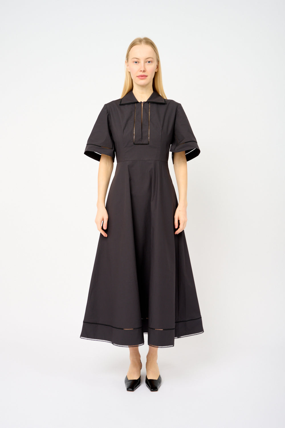 Besticktes Popeline-Kleid von Ladder