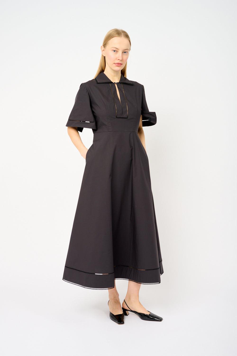 Besticktes Popeline-Kleid von Ladder