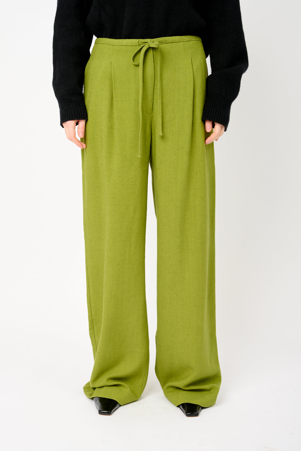 Pantalon décontracté à cordon de serrage vert