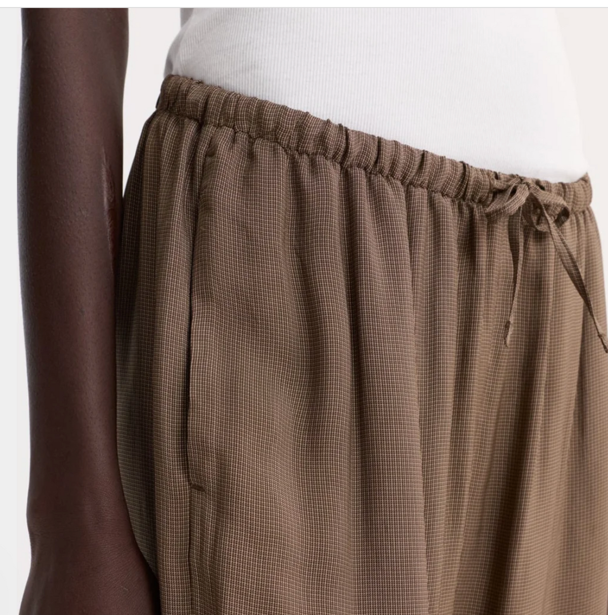 Fluid Pajama Trouser in Brown Check
