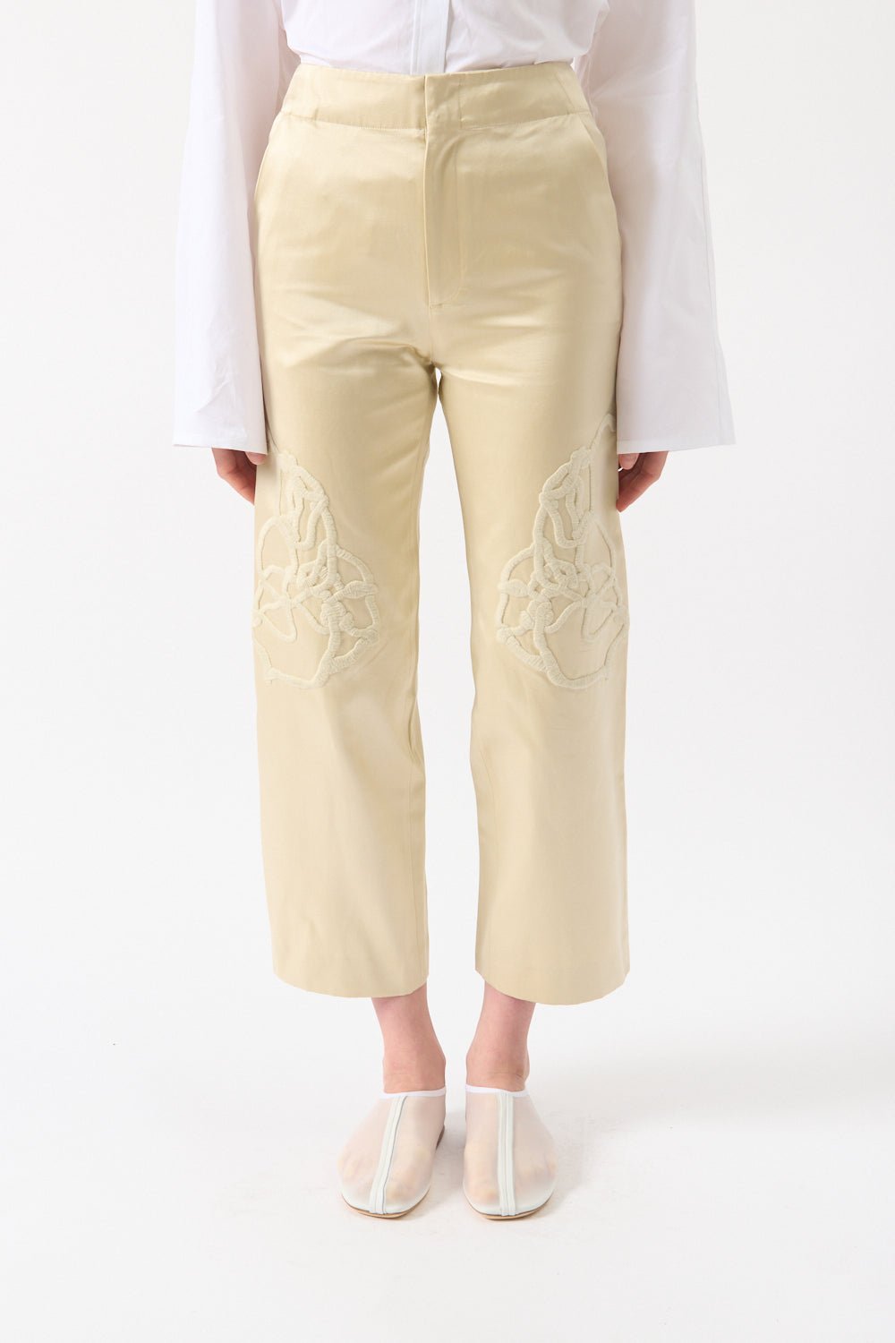 BUTTON EMBELLISHED PONTE PANT WILD HORSES