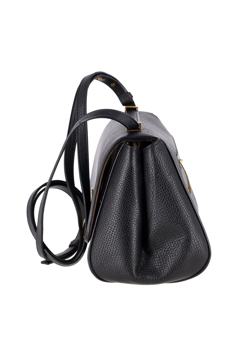 Bottega Veneta The Angle Bag in Black Calfskin Leather