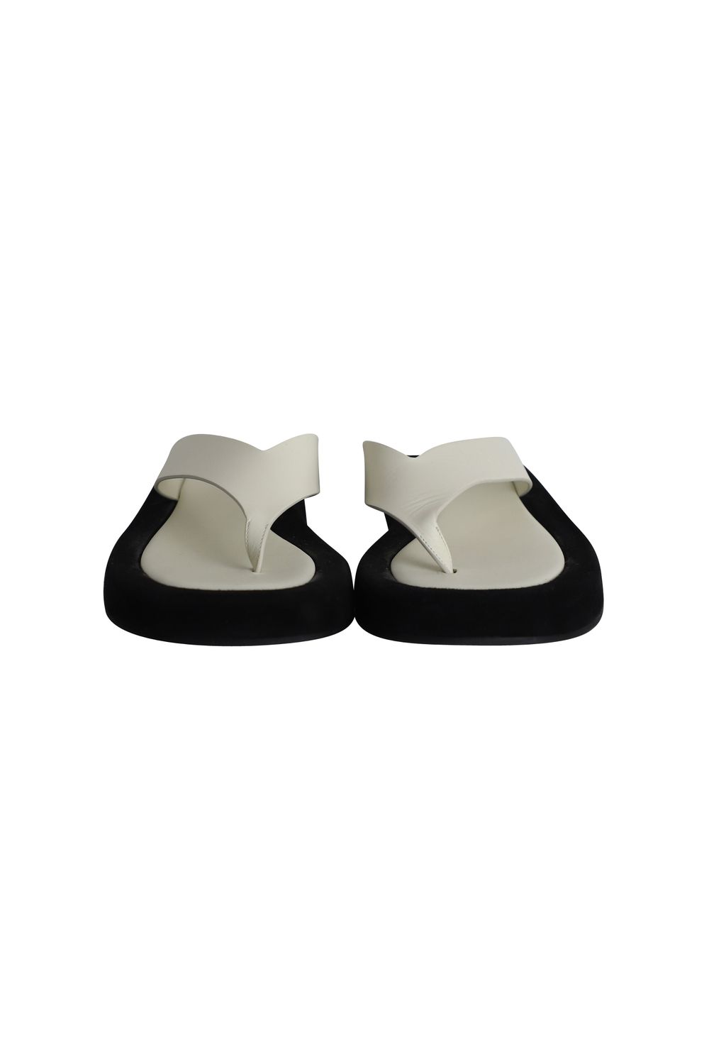 The Row Ginza Flip Flop Sandals in White Leather
