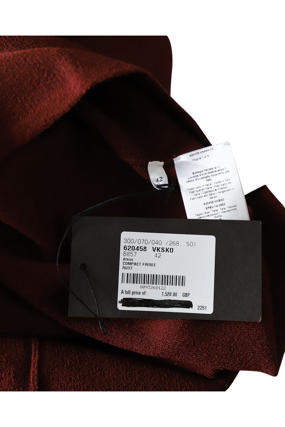 Bottega Veneta One Shoulder Dress in Rust Viscose