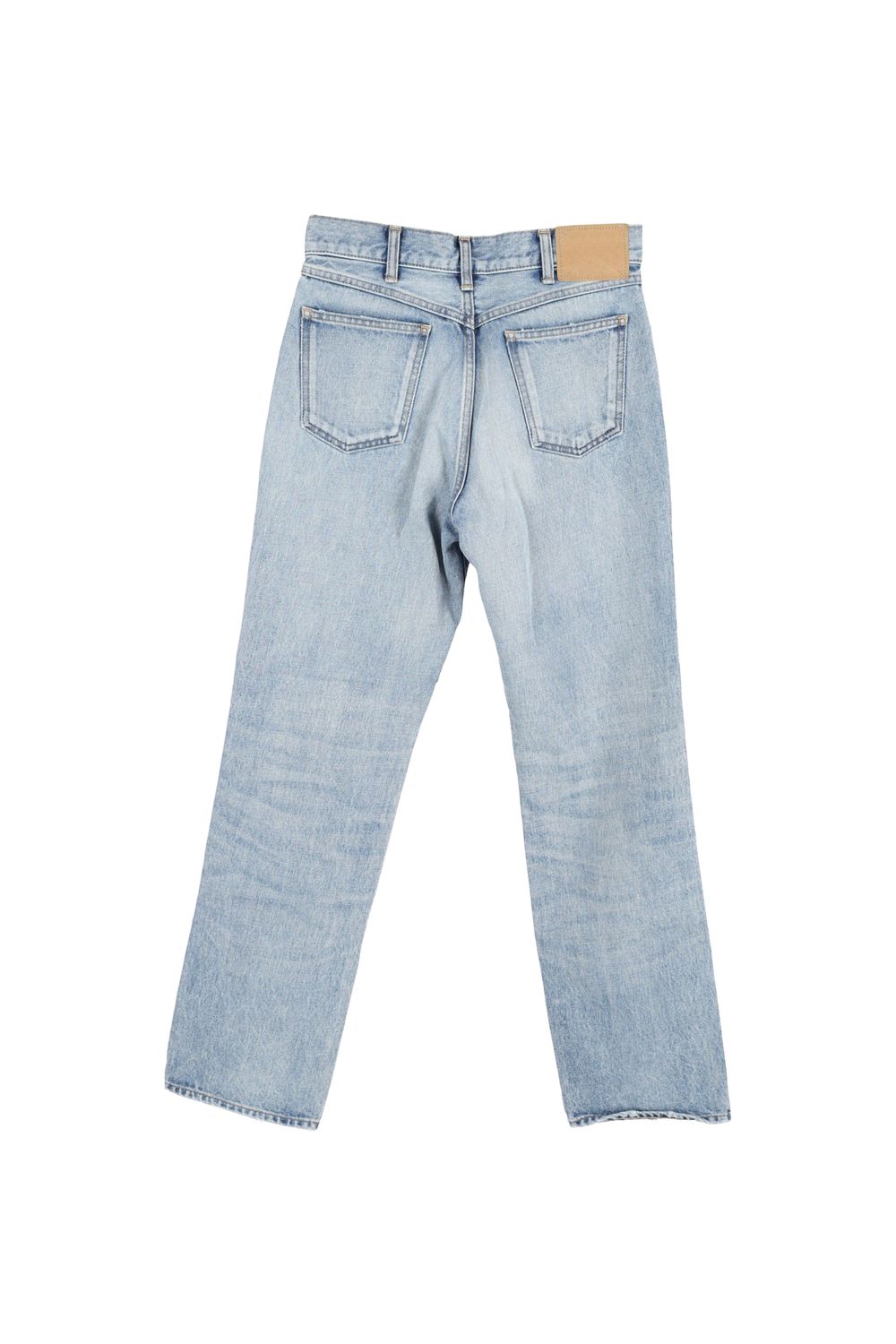Celine Ripped Washed Denim Jeans in Blue Cotton