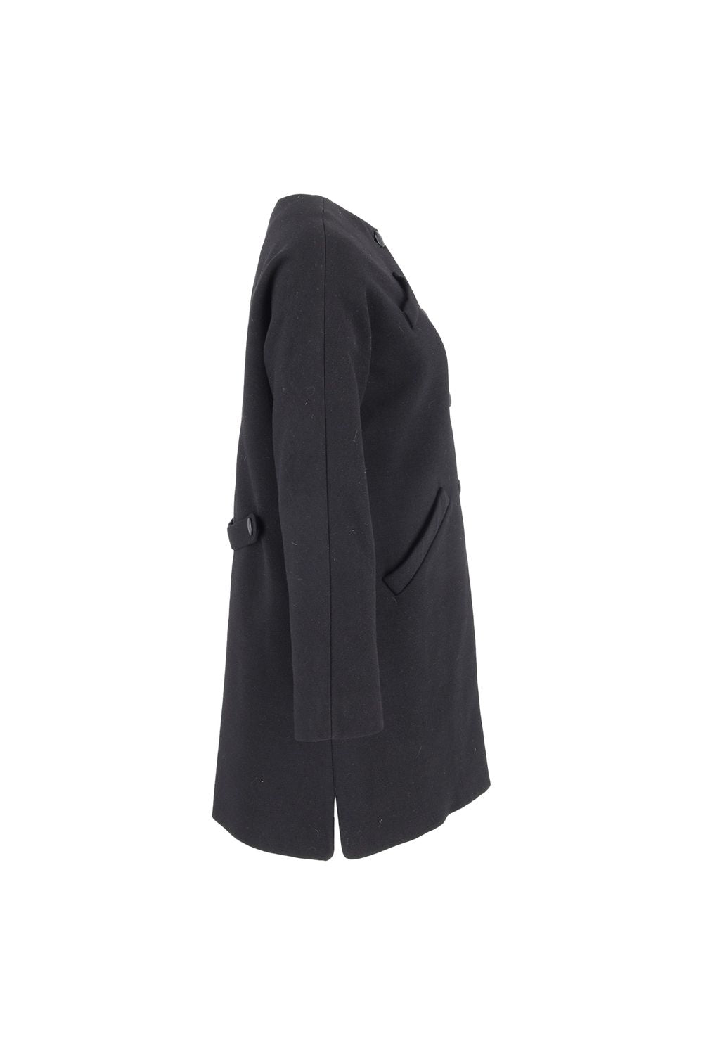 Balenciaga 60s Archive Coat in Black Virgin Wool