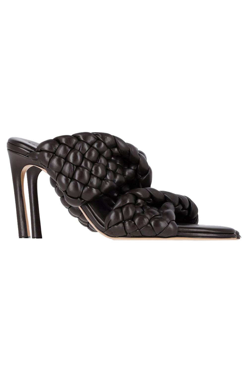 Bottega Veneta Intrecciato Slide Sandals in Brown Leather