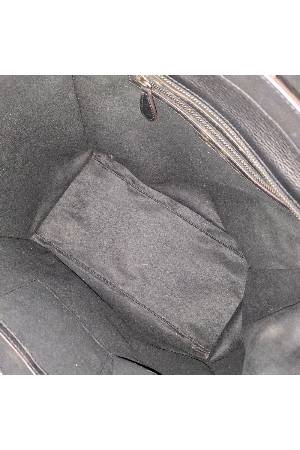 Celine Mini Grained Luggage Tote in Black Leather