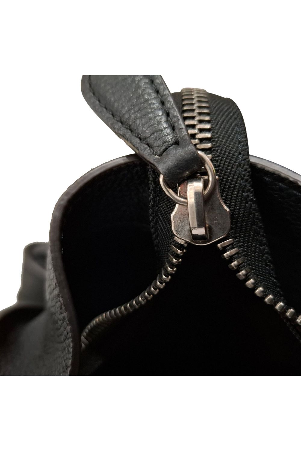 Celine Mini Grained Luggage Tote in Black Leather