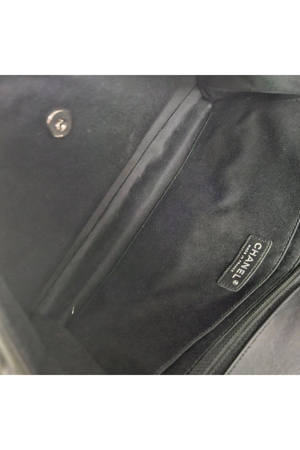 Chanel Maxi Quilted In The Business Flap Bag in Black Calfskin Leather