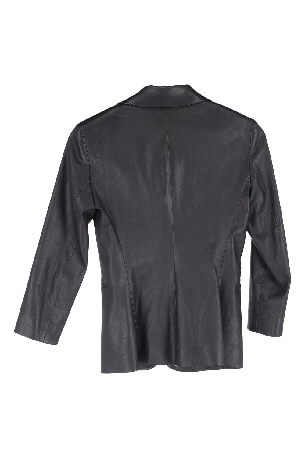 The Row Single-Breasted Jacket in Black Leather