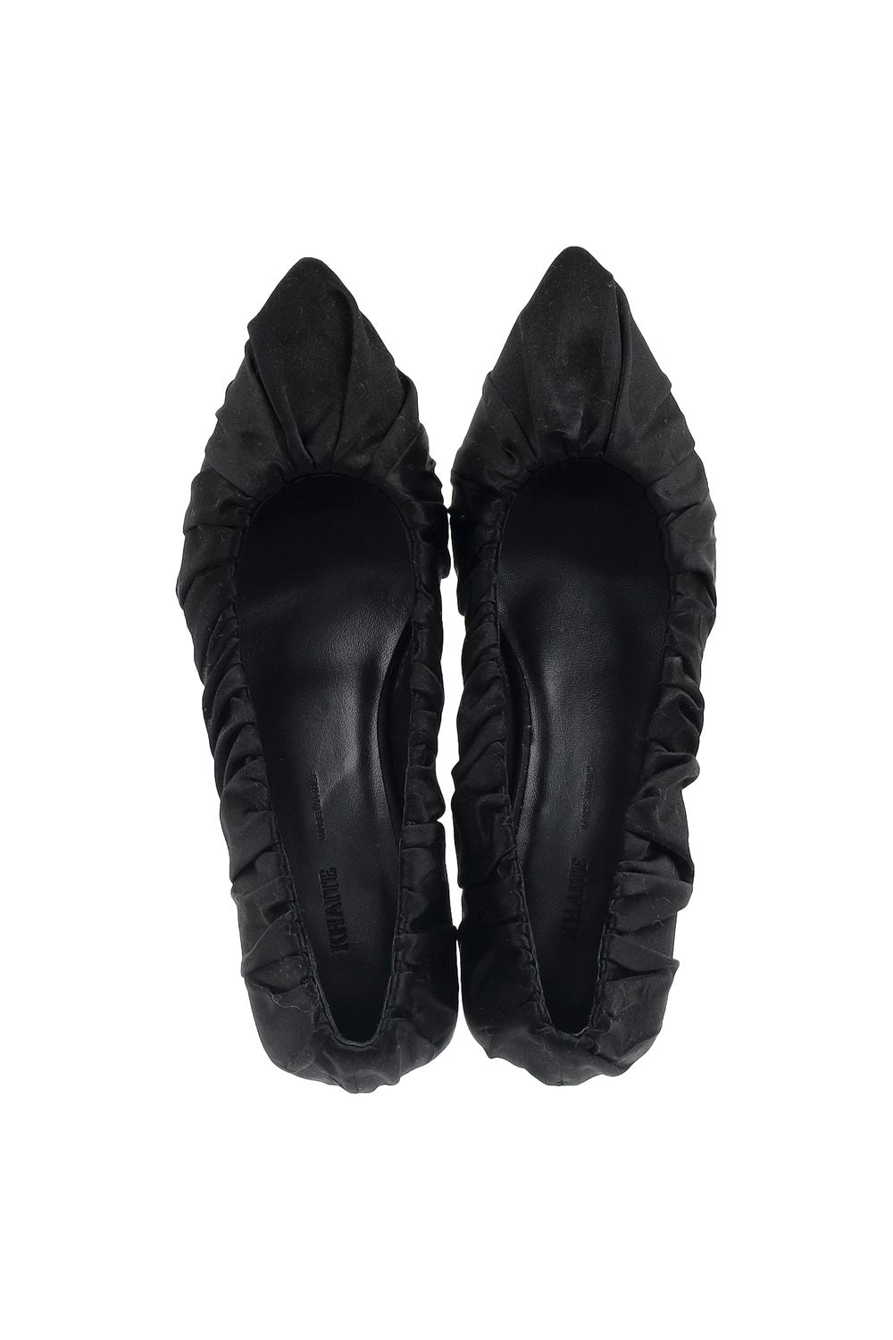 Khaite Palmero Ruched Kitten-Heel Pumps in Black Silk