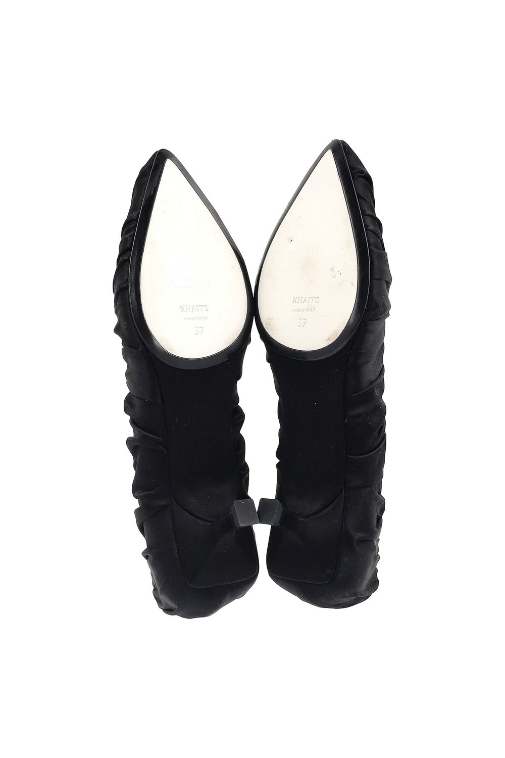 Khaite Palmero Ruched Kitten-Heel Pumps in Black Silk