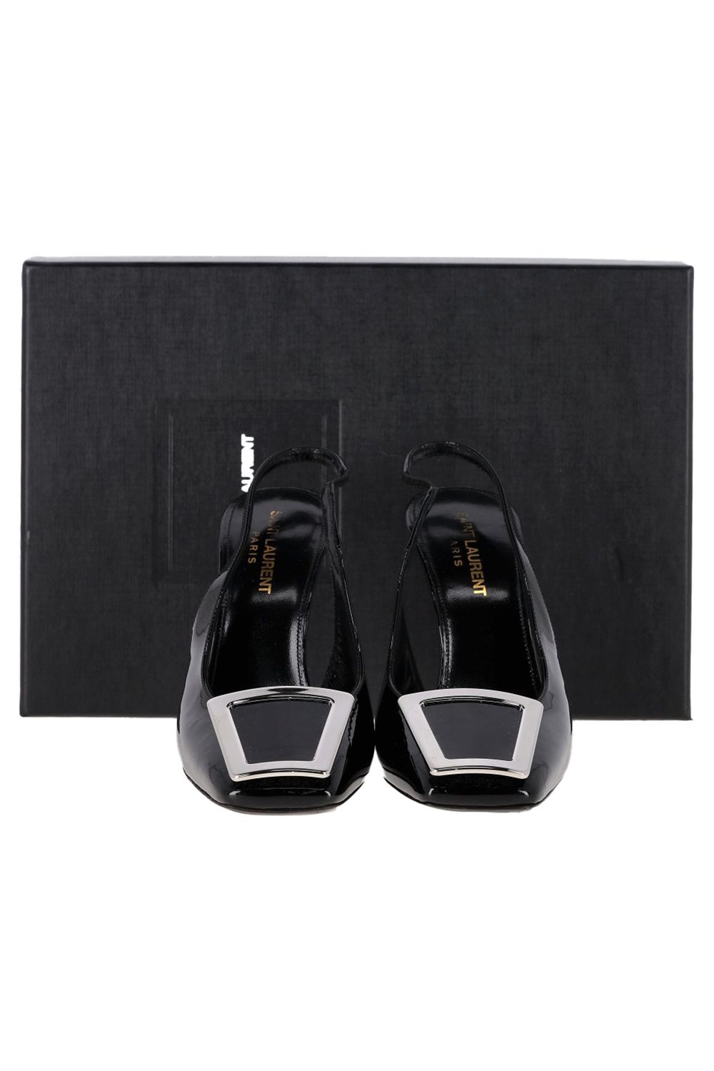 Saint Laurent Pablo Slingback Pumps in Black Leather