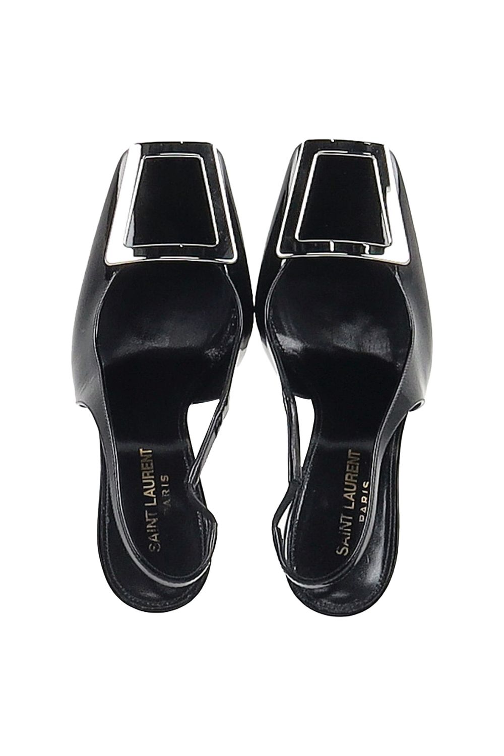 Saint Laurent Pablo Slingback Pumps in Black Leather
