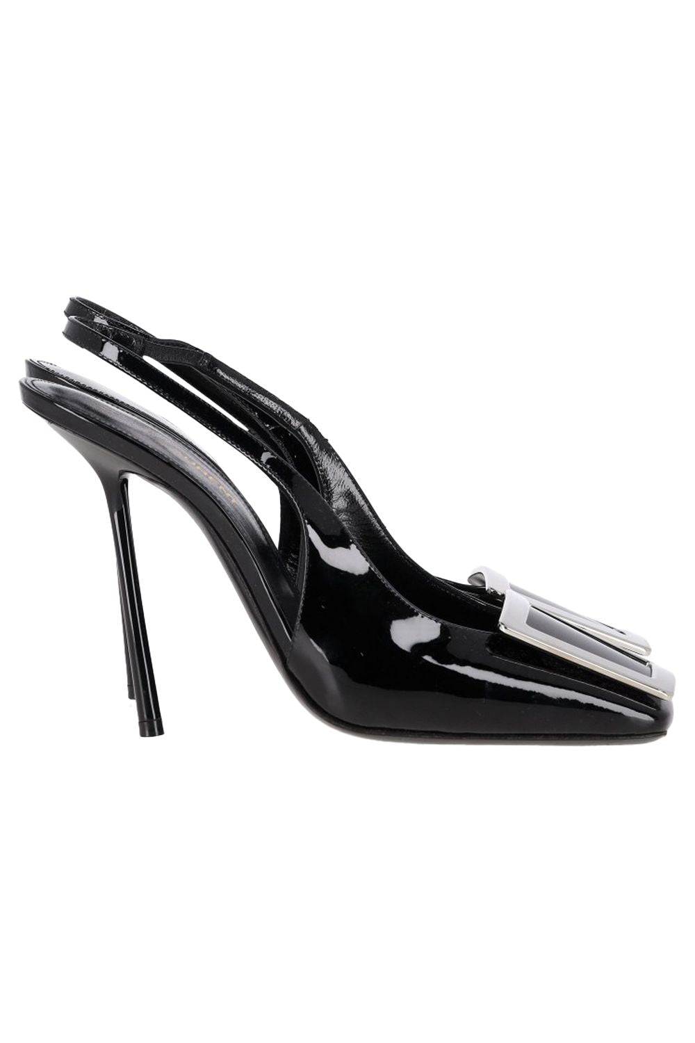 Saint Laurent Pablo Slingback Pumps in Black Leather