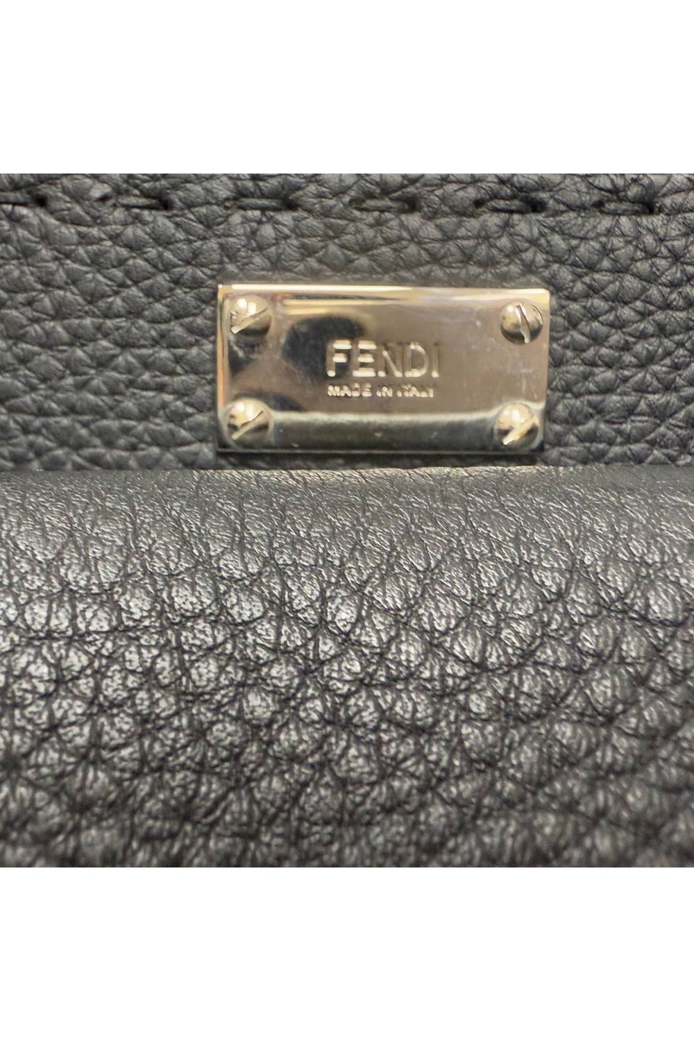 Fendi Selleria Peekaboo XL Top Handle Bag in Black Leather