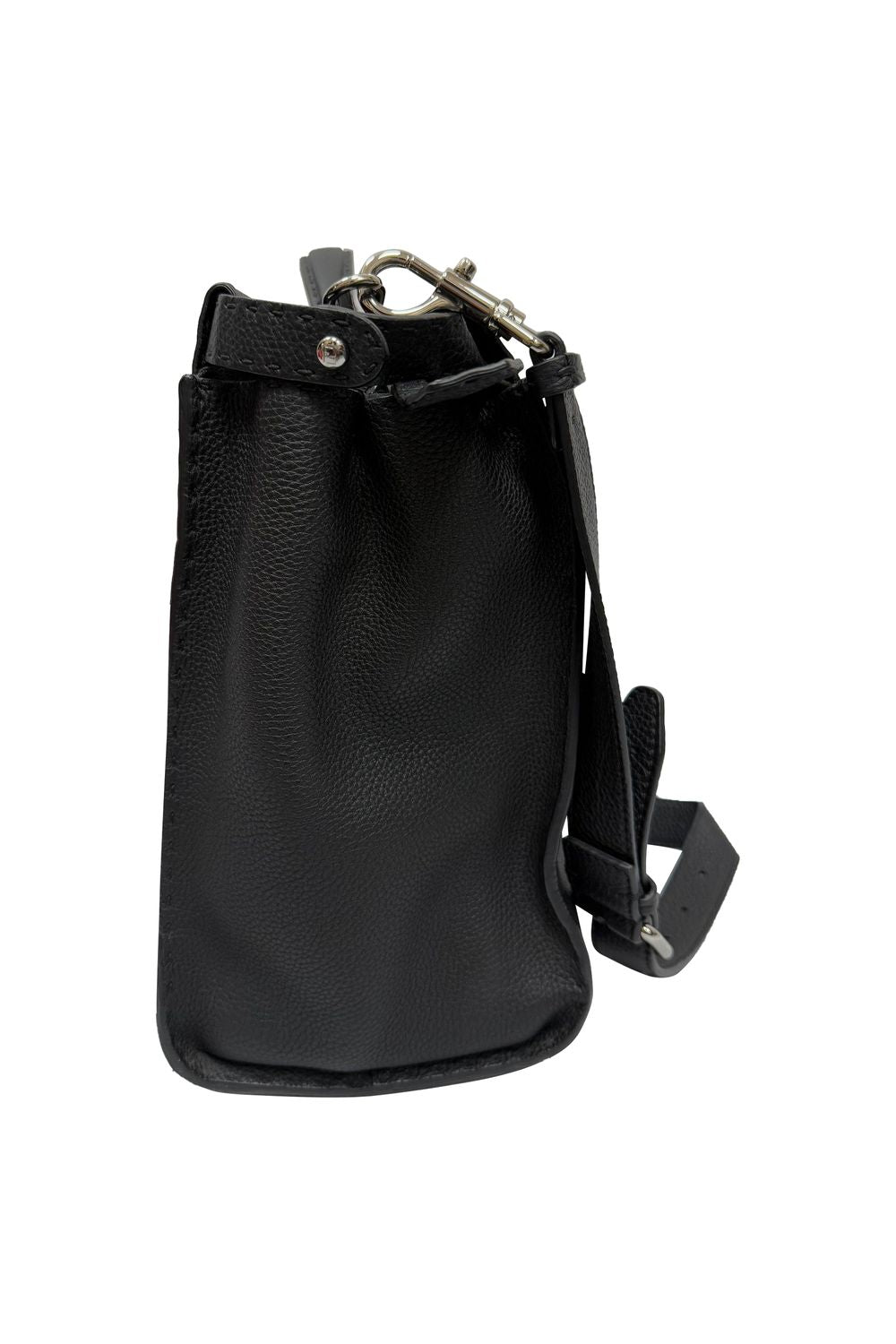 Fendi Selleria Peekaboo XL Top Handle Bag in Black Leather