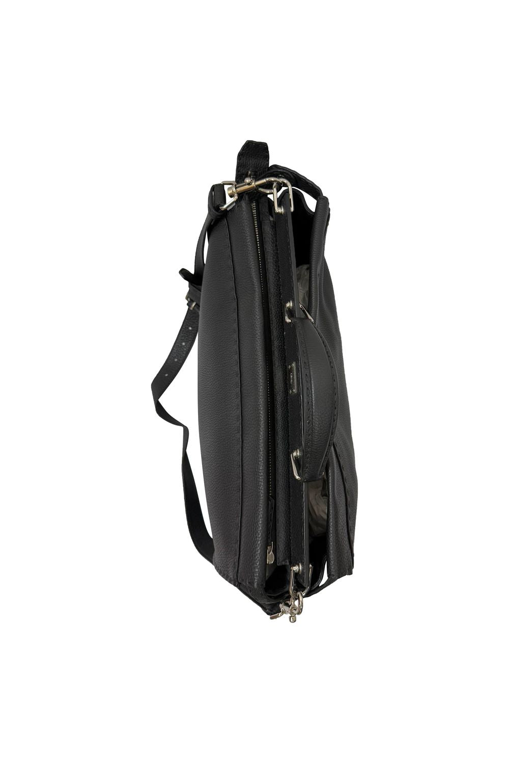 Fendi Selleria Peekaboo XL Top Handle Bag in Black Leather