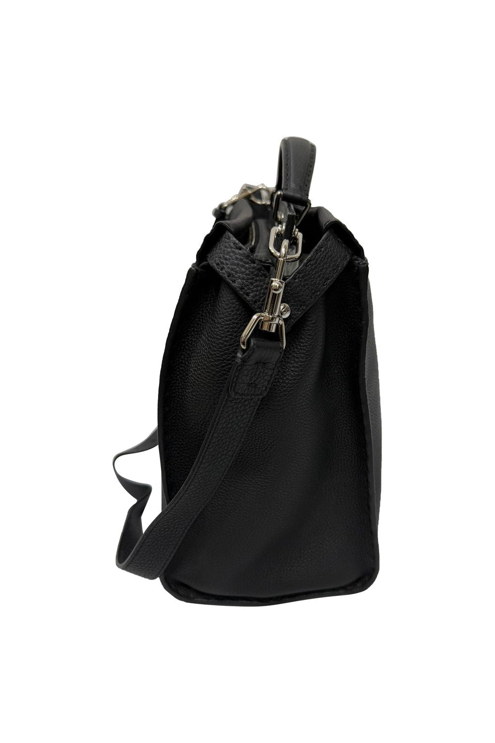 Fendi Selleria Peekaboo XL Top Handle Bag in Black Leather