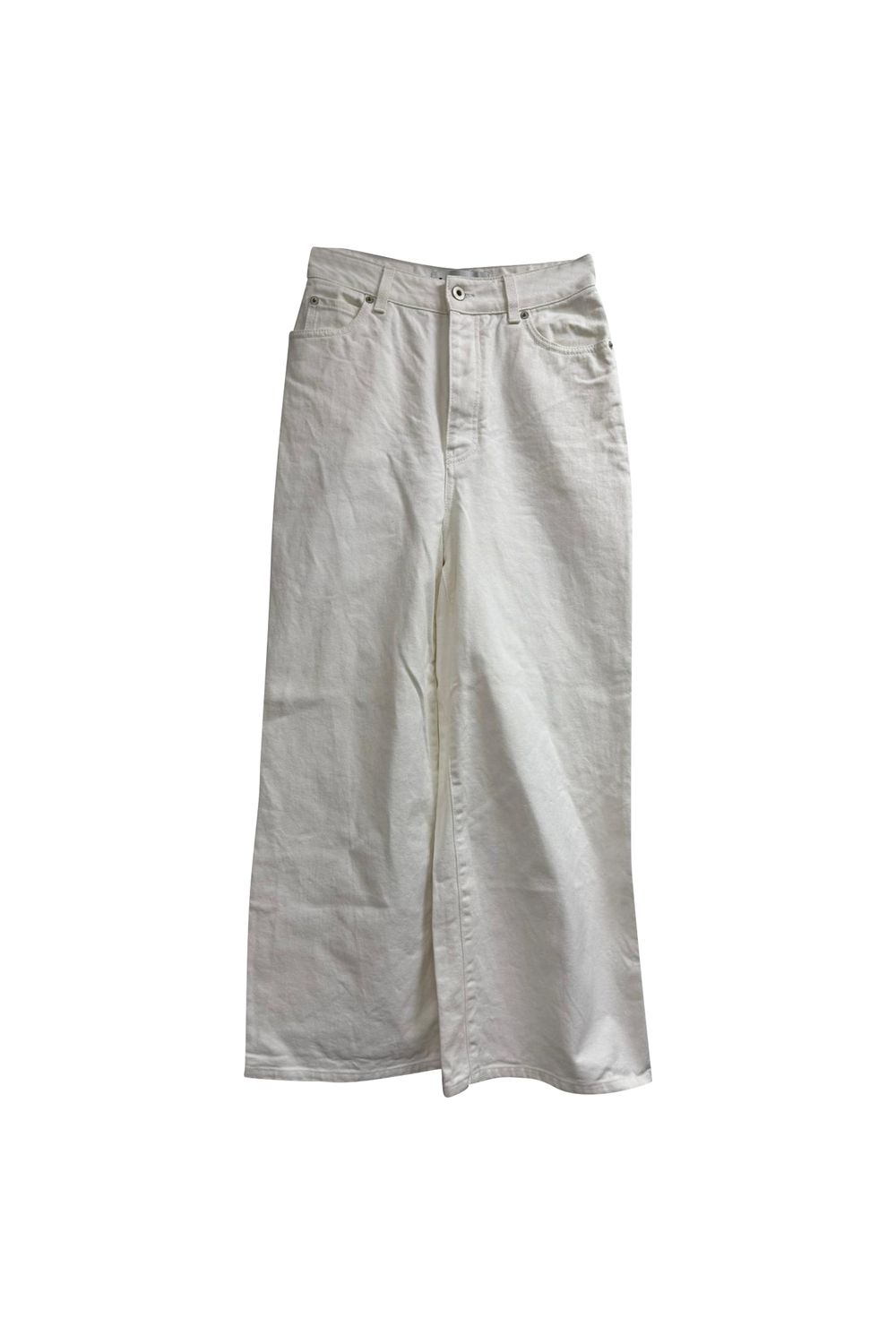Loewe High-Rise Wide-Leg Jeans in White Cotton